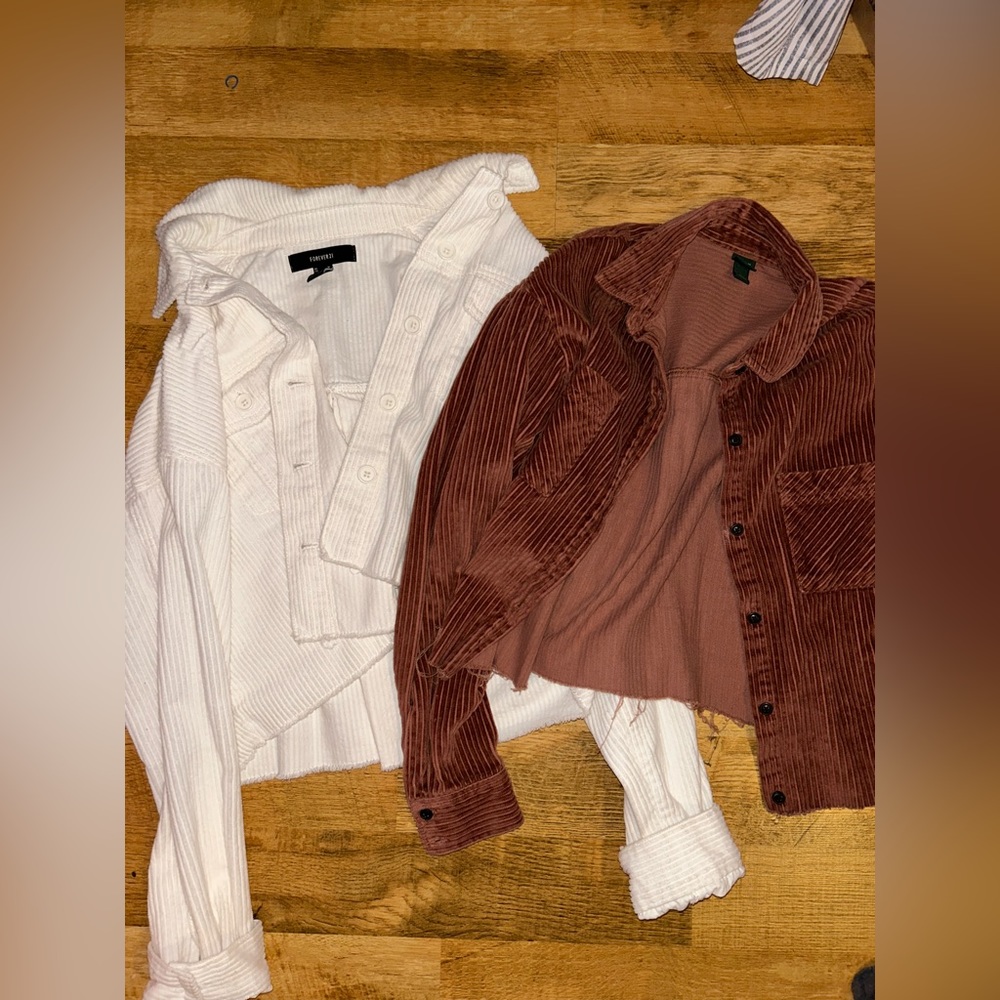 Cropped corduroy jacket bundle